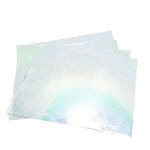 New Glitter Sticker 23Sheets 8.5x11 Silver Holographic Craft Paper Self Adhesive